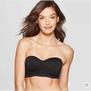 Women's Padded Seamless Bandeau Black XL 38DD 40D